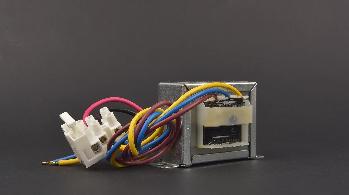 Interior macro chassis of a high-end audiophile power amplifier showing a massive copper-wound toroidal power transformer and filter capacitors
